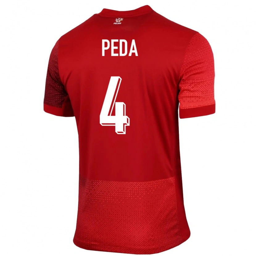 Danxen Kinder Polen Patryk Peda #4 Rot Auswärtstrikot Trikot 24-26 T-Shirt