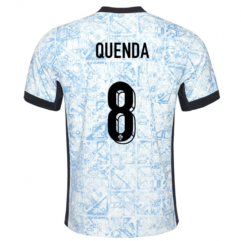 Danxen Kinder Portugal Geovany Quenda #8 Cremeblau Auswärtstrikot Trikot 24-26 T-Shirt