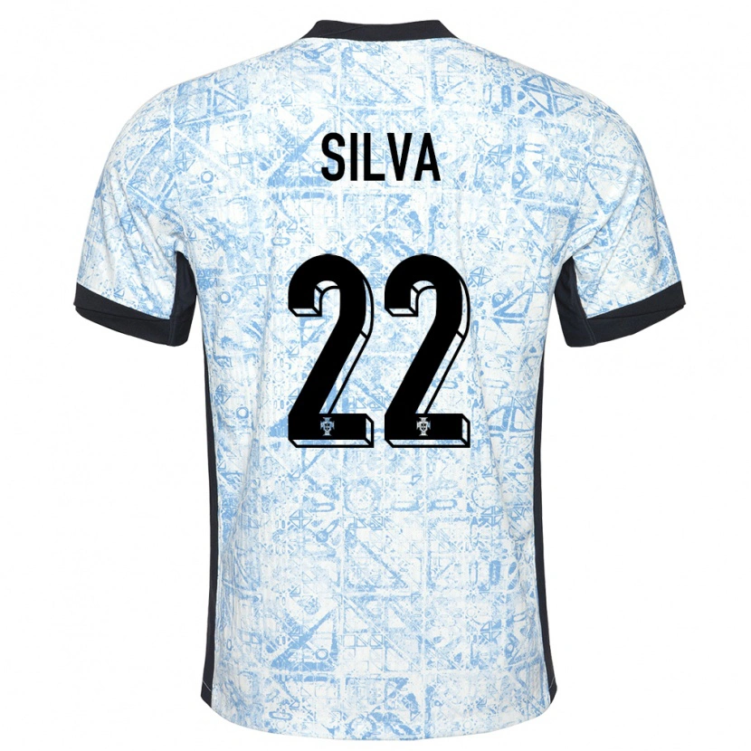 Danxen Kinder Portugal Rui Silva #22 Cremeblau Auswärtstrikot Trikot 24-26 T-Shirt