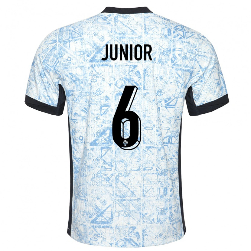 Danxen Kinder Portugal Marlon Junior #6 Cremeblau Auswärtstrikot Trikot 24-26 T-Shirt