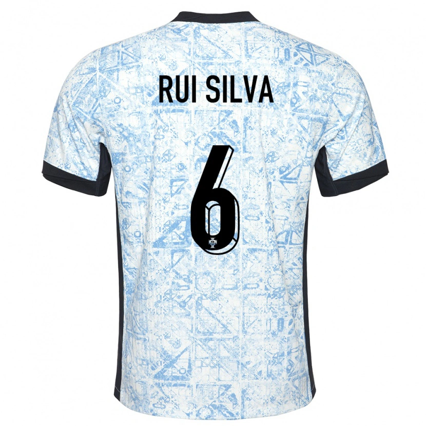 Danxen Kinder Portugal Rui Silva #6 Cremeblau Auswärtstrikot Trikot 24-26 T-Shirt
