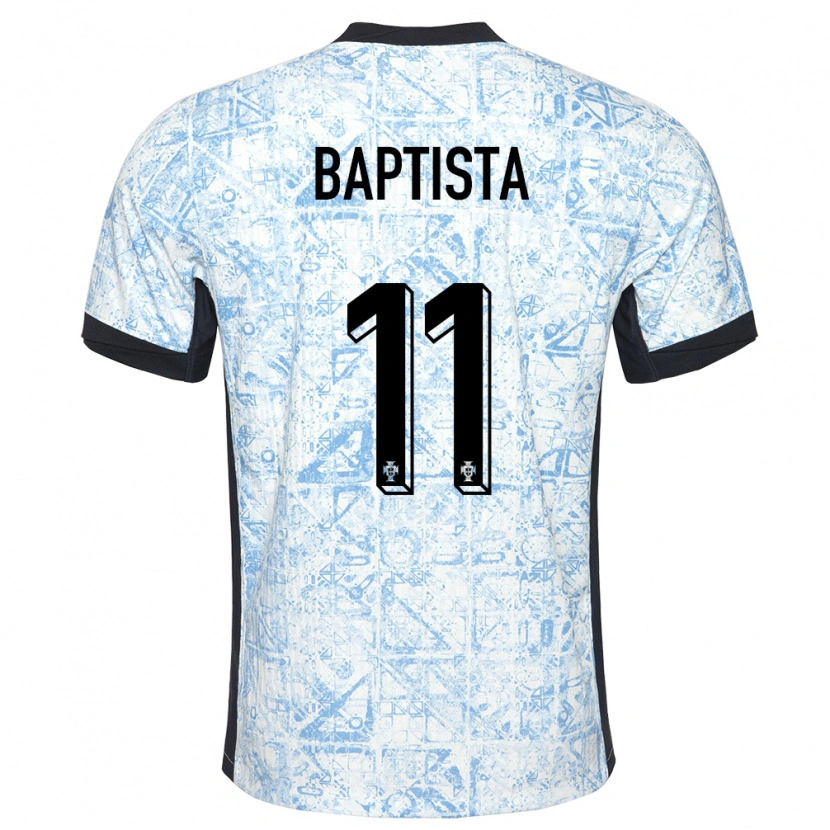 Danxen Kinder Portugal Brandão Baptista #11 Cremeblau Auswärtstrikot Trikot 24-26 T-Shirt