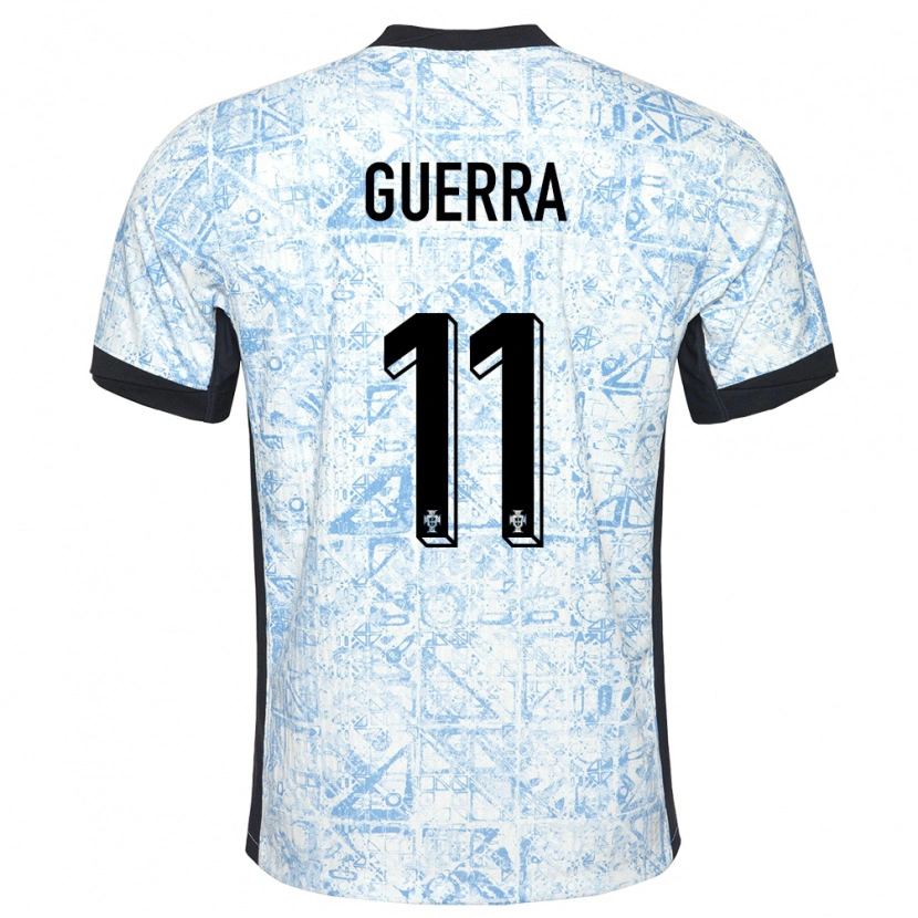 Danxen Kinder Portugal Gustavo Guerra #11 Cremeblau Auswärtstrikot Trikot 24-26 T-Shirt