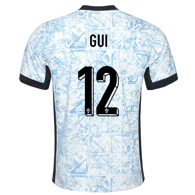 Danxen Kinder Portugal Gui #12 Cremeblau Auswärtstrikot Trikot 24-26 T-Shirt