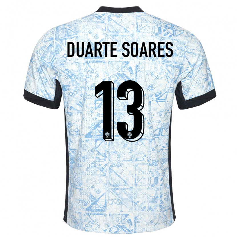 Danxen Kinder Portugal Duarte Soares #13 Cremeblau Auswärtstrikot Trikot 24-26 T-Shirt