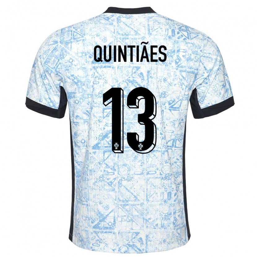 Danxen Kinder Portugal Rodrigo Quintiães #13 Cremeblau Auswärtstrikot Trikot 24-26 T-Shirt
