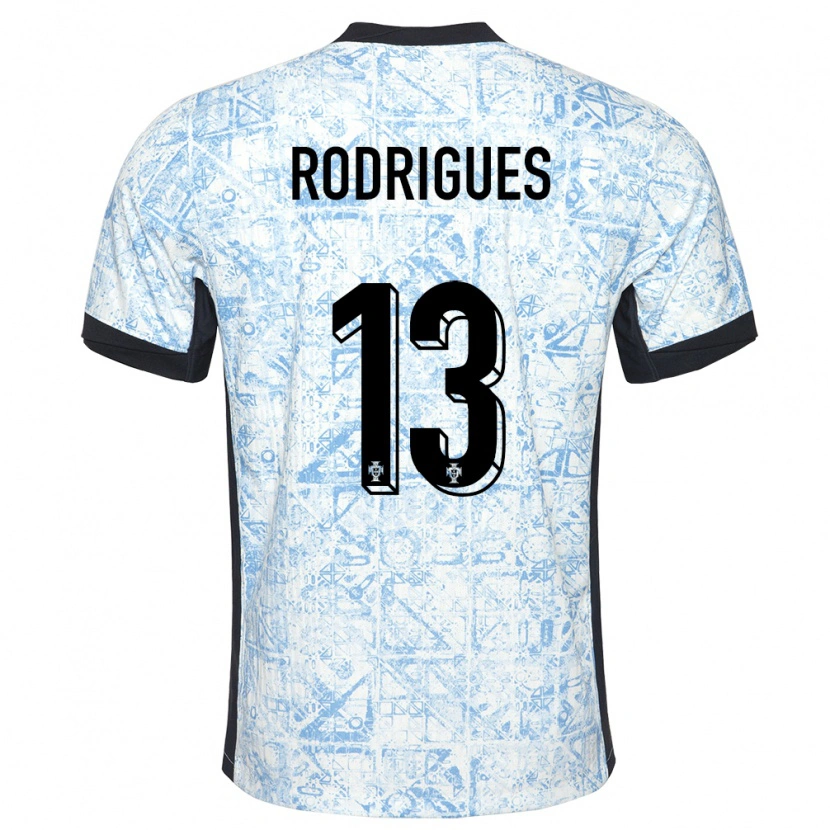 Danxen Kinder Portugal Paulo Rodrigues #13 Cremeblau Auswärtstrikot Trikot 24-26 T-Shirt