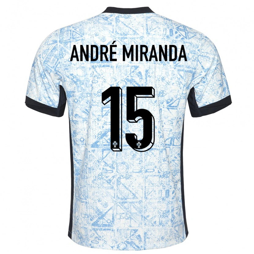 Danxen Kinder Portugal André Miranda #15 Cremeblau Auswärtstrikot Trikot 24-26 T-Shirt