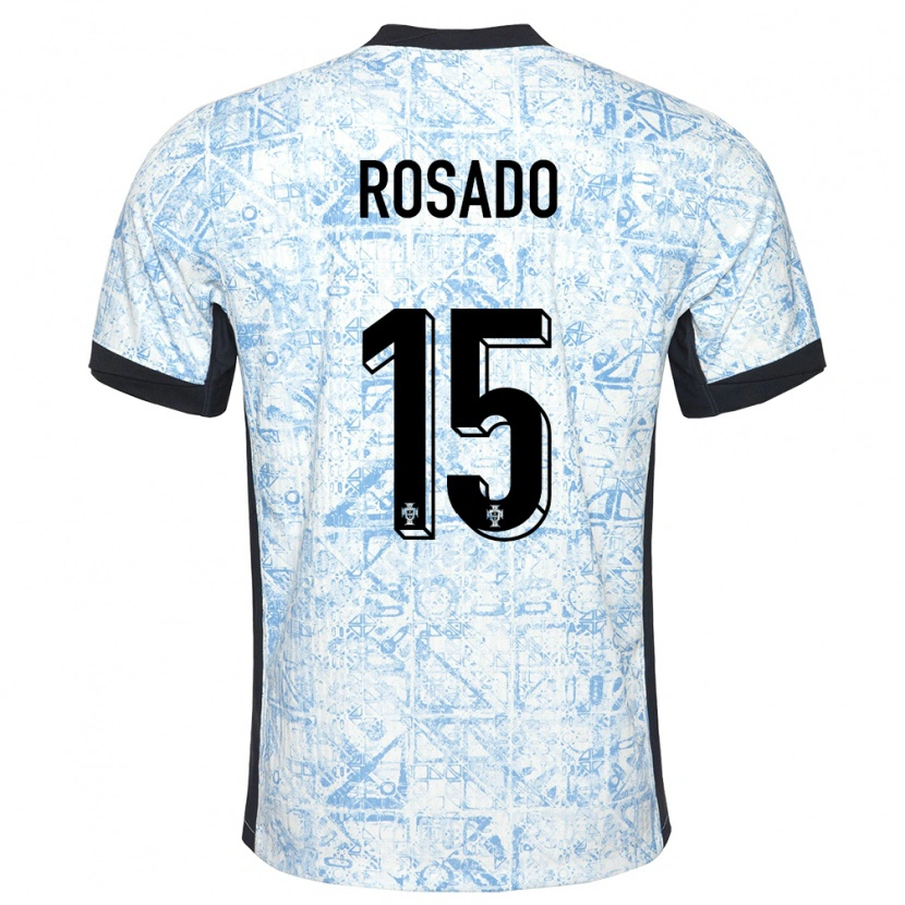 Danxen Kinder Portugal Alexandre Rosado #15 Cremeblau Auswärtstrikot Trikot 24-26 T-Shirt