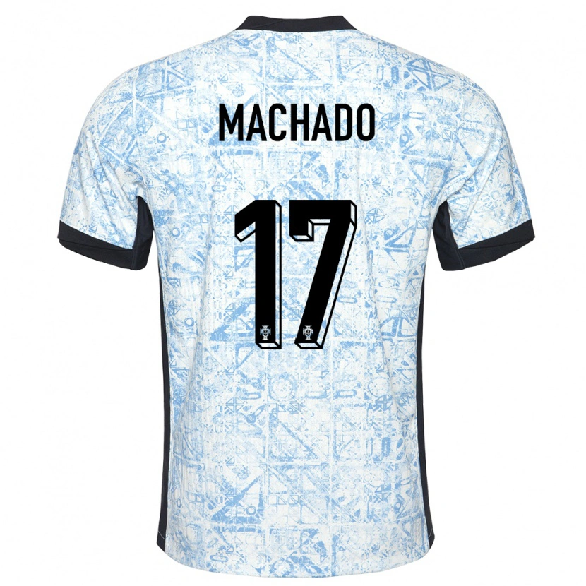 Danxen Kinder Portugal André Machado #17 Cremeblau Auswärtstrikot Trikot 24-26 T-Shirt