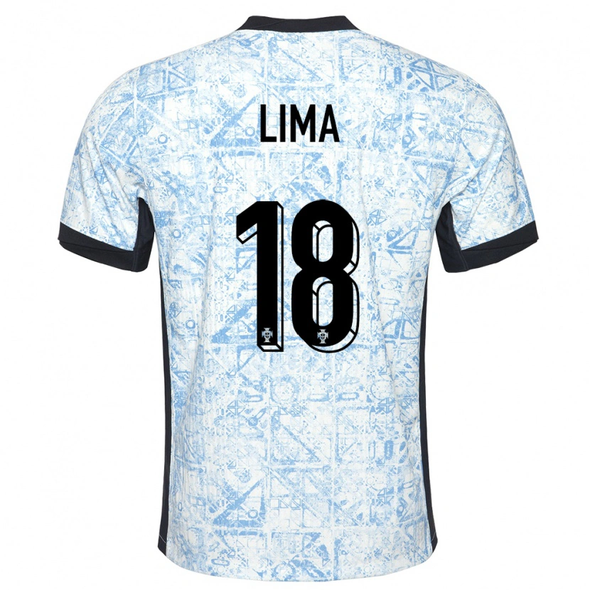 Danxen Kinder Portugal Bernardo Lima #18 Cremeblau Auswärtstrikot Trikot 24-26 T-Shirt