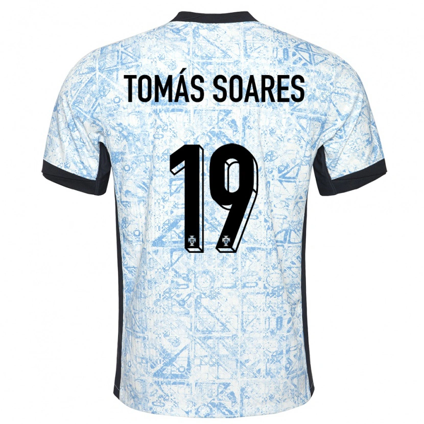 Danxen Kinder Portugal Tomás Soares #19 Cremeblau Auswärtstrikot Trikot 24-26 T-Shirt