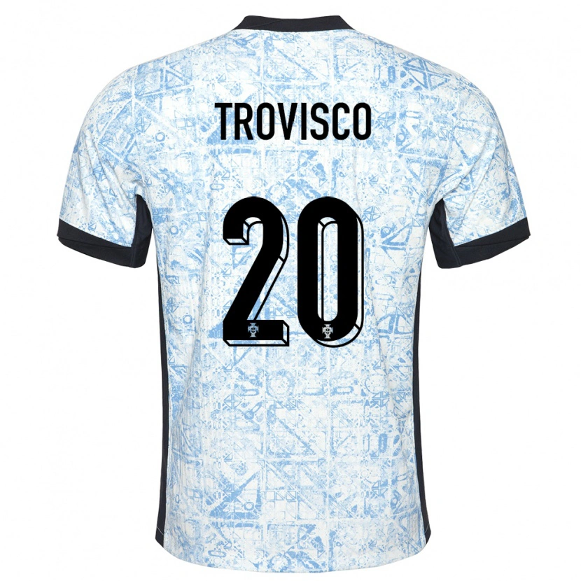 Danxen Kinder Portugal João Trovisco #20 Cremeblau Auswärtstrikot Trikot 24-26 T-Shirt