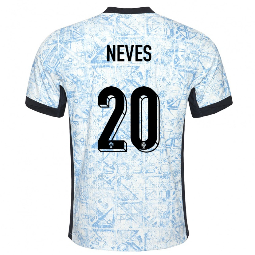 Danxen Kinder Portugal Gil Neves #20 Cremeblau Auswärtstrikot Trikot 24-26 T-Shirt