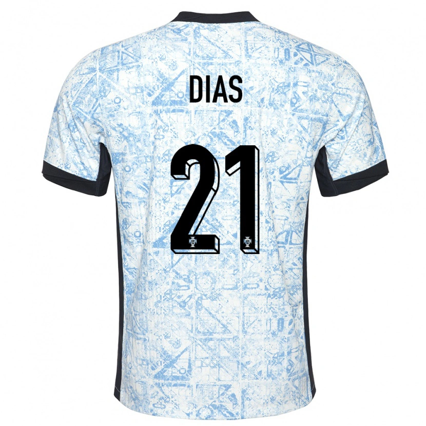 Danxen Kinder Portugal Rodrigo Dias #21 Cremeblau Auswärtstrikot Trikot 24-26 T-Shirt