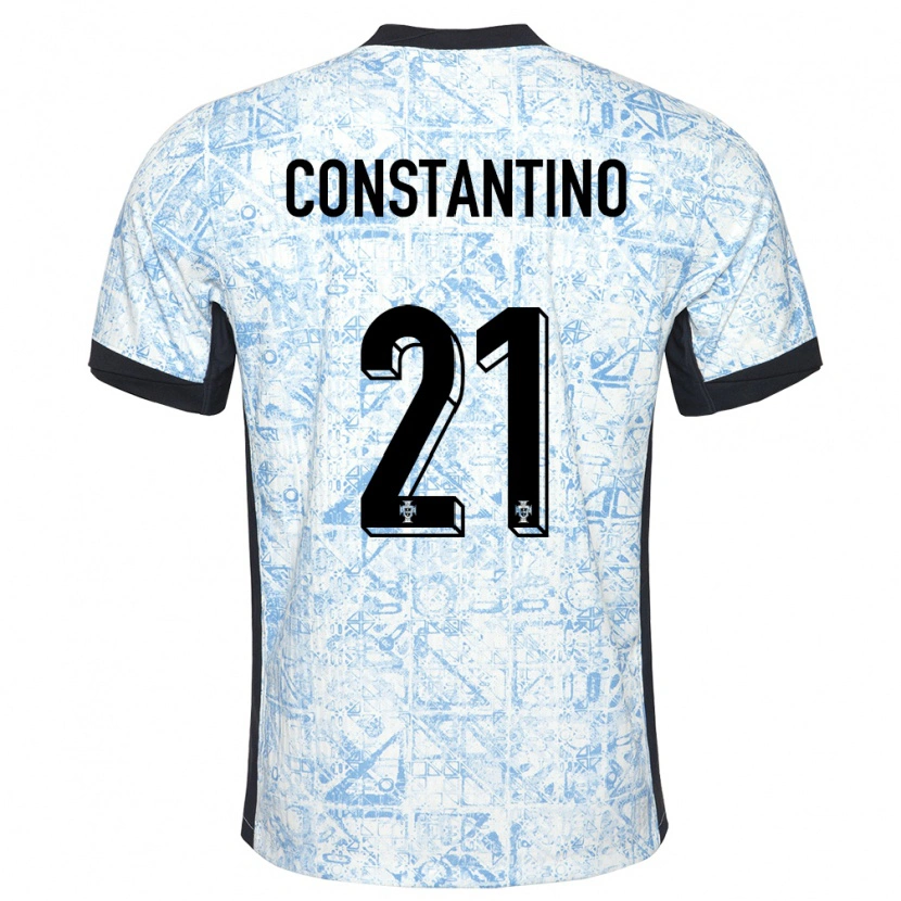 Danxen Kinder Portugal Simão Constantino #21 Cremeblau Auswärtstrikot Trikot 24-26 T-Shirt