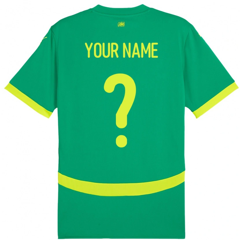 Danxen Kinder Senegal Ihren Namen #0 Grün Auswärtstrikot Trikot 24-26 T-Shirt