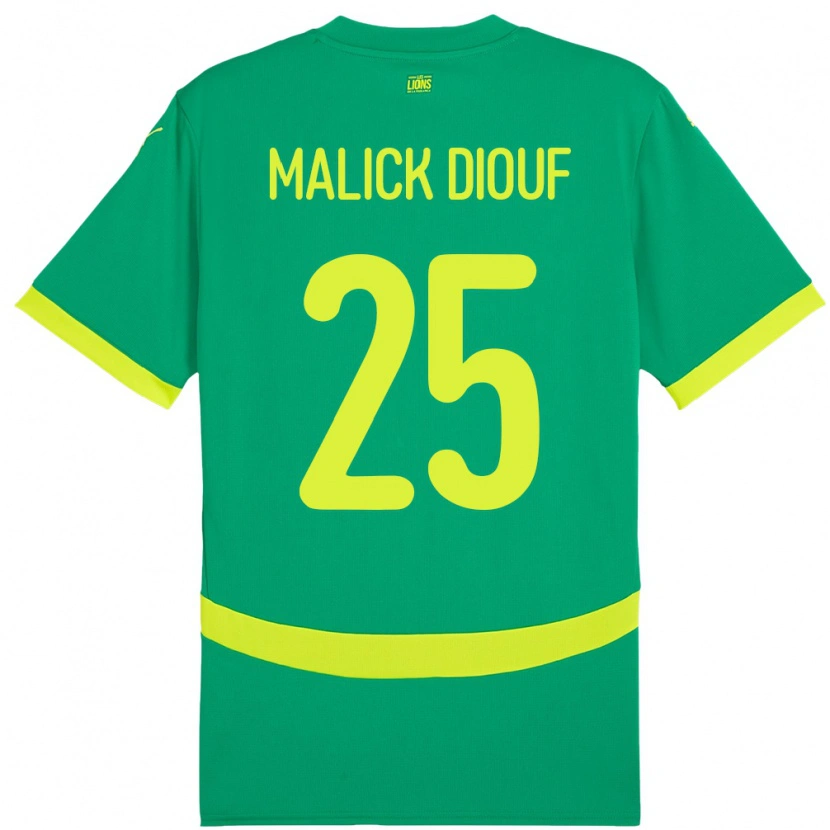 Danxen Kinder Senegal El Hadji Malick Diouf #25 Grün Auswärtstrikot Trikot 24-26 T-Shirt