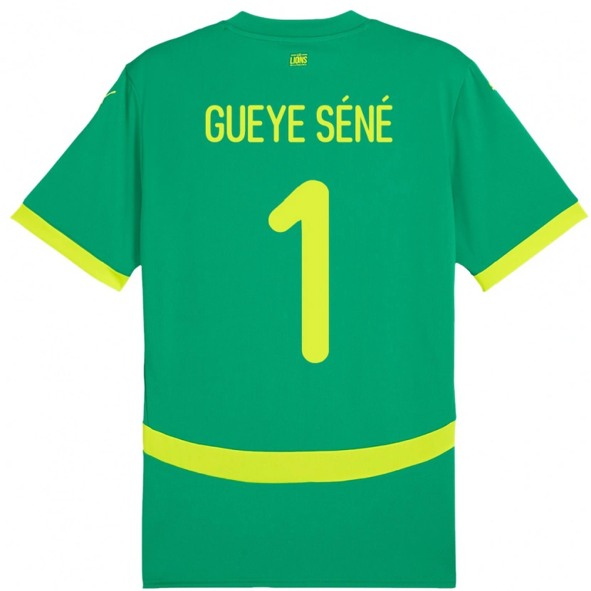Danxen Kinder Senegal Thiaba Gueye Sene #1 Grün Auswärtstrikot Trikot 24-26 T-Shirt