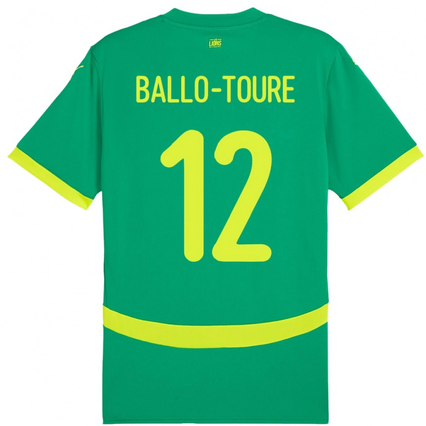 Danxen Kinder Senegal Fode Ballo-Toure #12 Grün Auswärtstrikot Trikot 24-26 T-Shirt