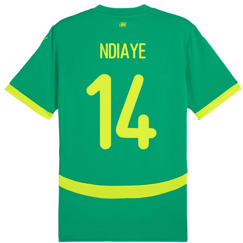 Danxen Kinder Senegal Salimata Ndiaye #14 Grün Auswärtstrikot Trikot 24-26 T-Shirt