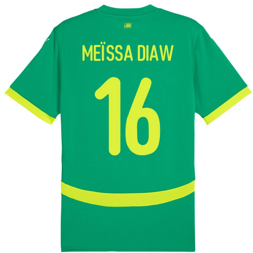 Danxen Kinder Senegal Ndeye Meissa Diaw #16 Grün Auswärtstrikot Trikot 24-26 T-Shirt