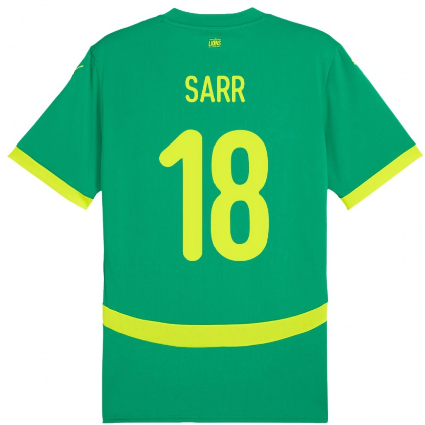 Danxen Kinder Senegal Ismaila Sarr #18 Grün Auswärtstrikot Trikot 24-26 T-Shirt