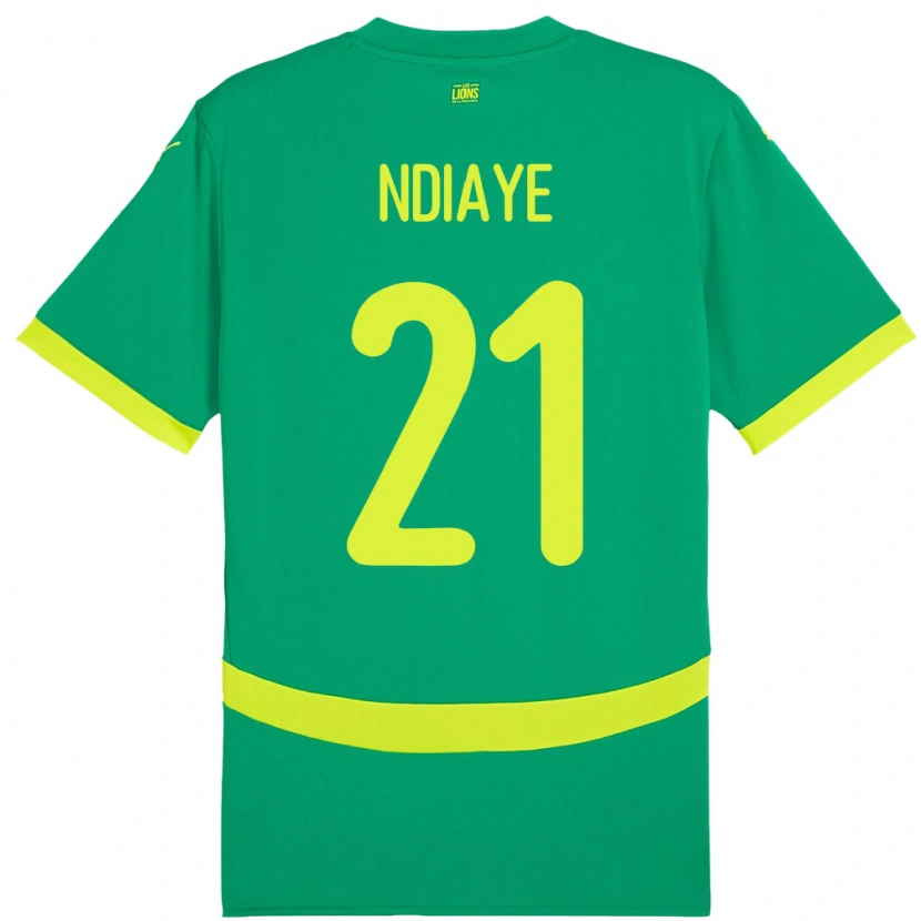 Danxen Kinder Senegal Iliman Ndiaye #21 Grün Auswärtstrikot Trikot 24-26 T-Shirt