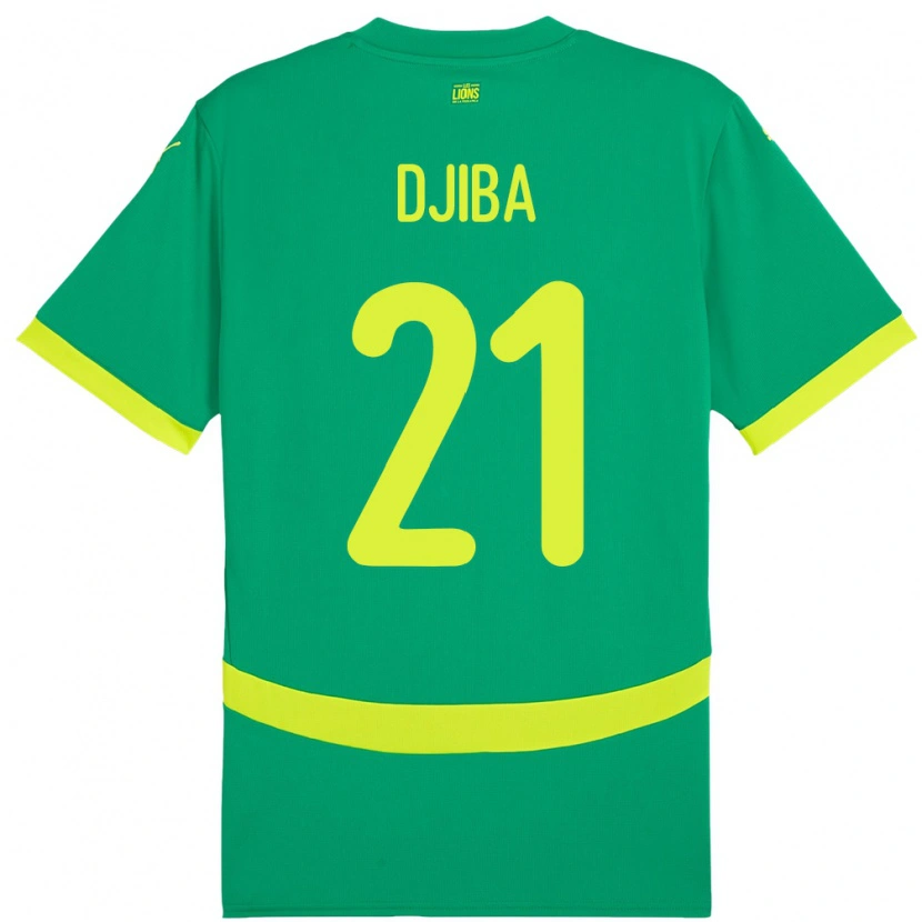 Danxen Kinder Senegal Francois Djiba #21 Grün Auswärtstrikot Trikot 24-26 T-Shirt