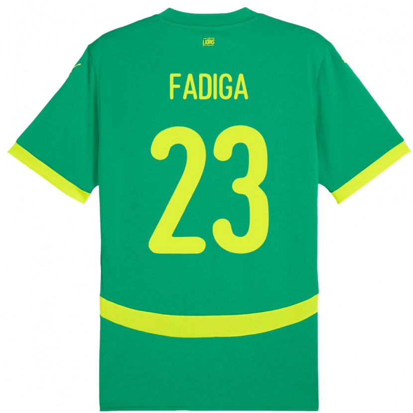 Danxen Kinder Senegal Noah Fadiga #23 Grün Auswärtstrikot Trikot 24-26 T-Shirt