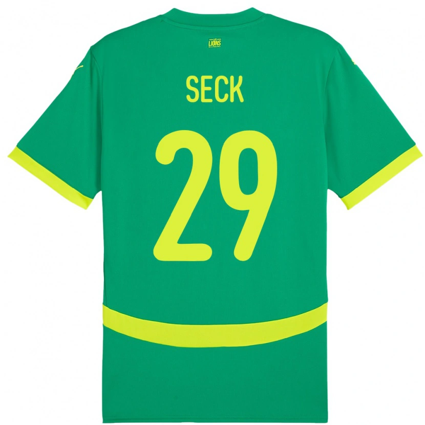 Danxen Kinder Senegal Demba Seck #29 Grün Auswärtstrikot Trikot 24-26 T-Shirt