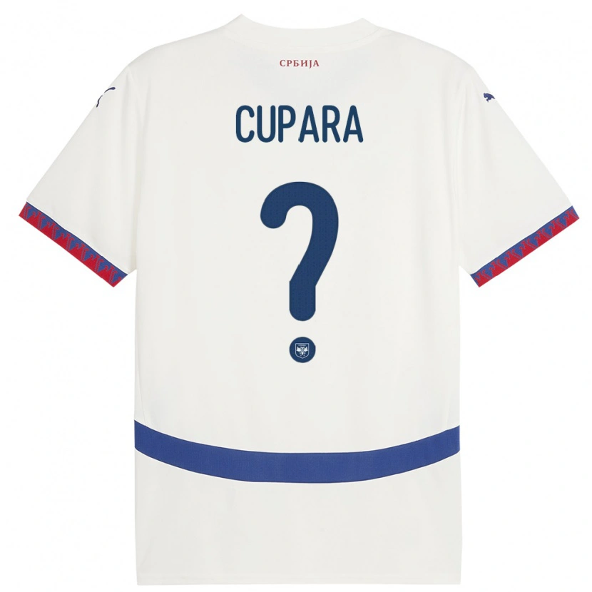 Danxen Kinder Serbien Dusan Cupara #0 Weiß Auswärtstrikot Trikot 24-26 T-Shirt