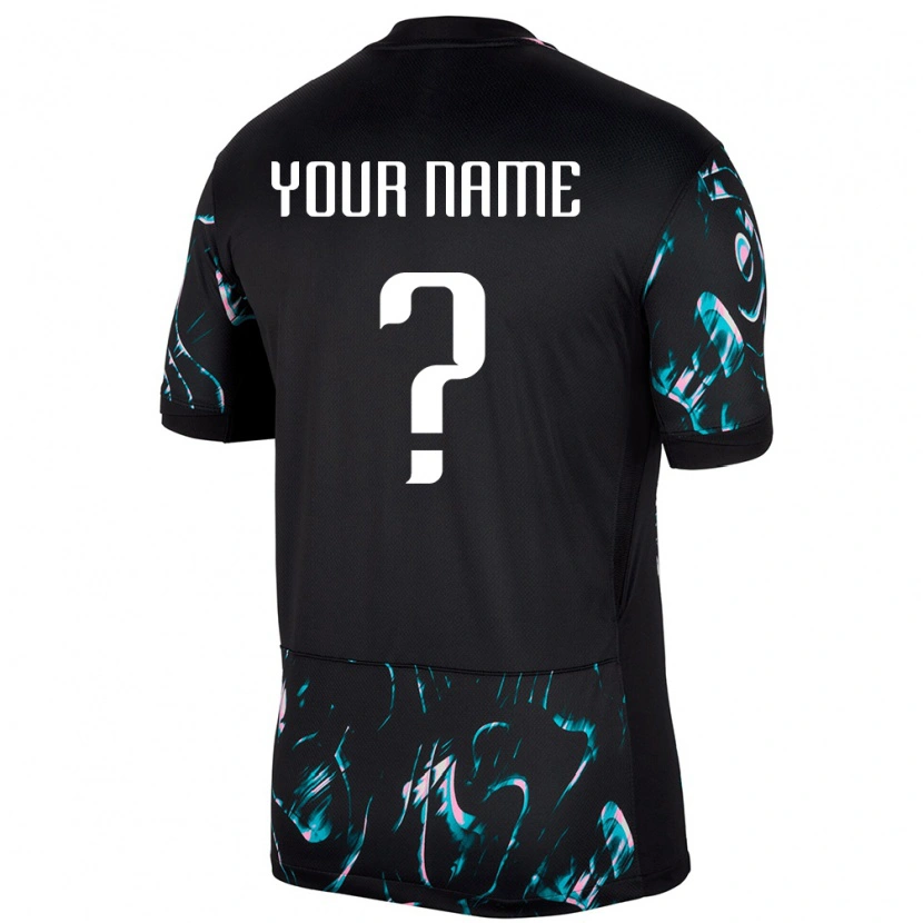 Danxen Kinder Südkorea Ihren Namen #0 Schwarz Auswärtstrikot Trikot 24-26 T-Shirt