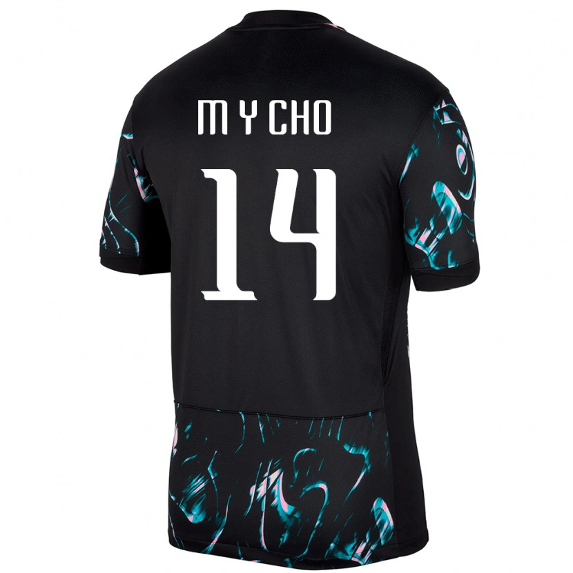 Danxen Kinder Südkorea Yu-Min Cho #14 Schwarz Auswärtstrikot Trikot 24-26 T-Shirt