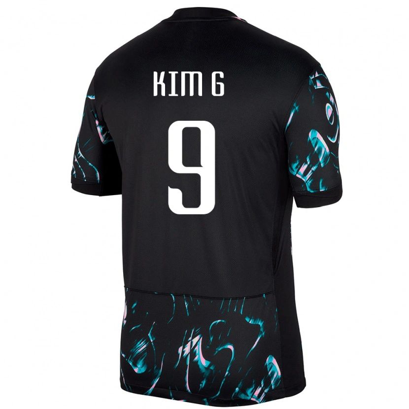 Danxen Kinder Südkorea Gyeol Kim #9 Schwarz Auswärtstrikot Trikot 24-26 T-Shirt