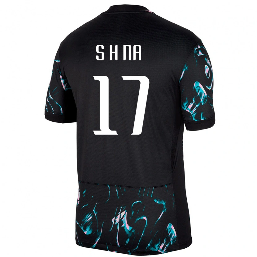 Danxen Kinder Südkorea Sang-Ho Na #17 Schwarz Auswärtstrikot Trikot 24-26 T-Shirt