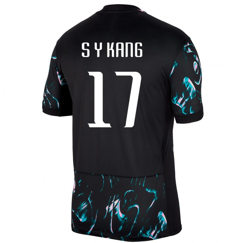 Danxen Kinder Südkorea Kang Sang Yun #17 Schwarz Auswärtstrikot Trikot 24-26 T-Shirt