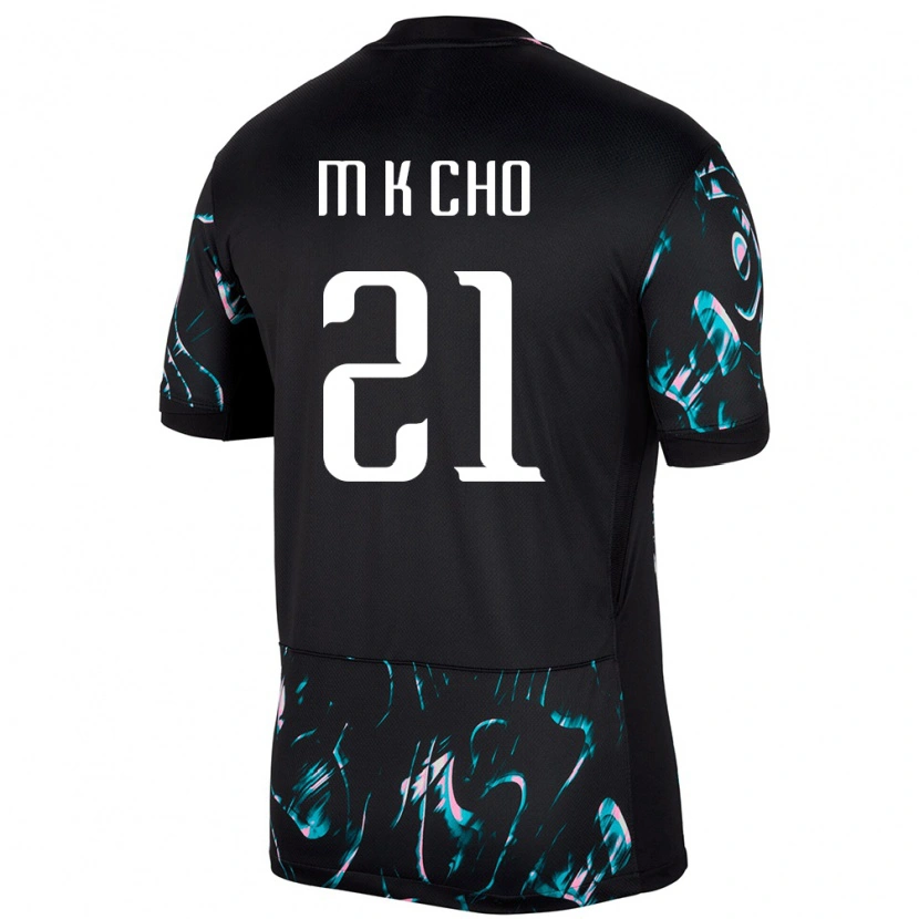 Danxen Kinder Südkorea Cho Min Kyu #21 Schwarz Auswärtstrikot Trikot 24-26 T-Shirt