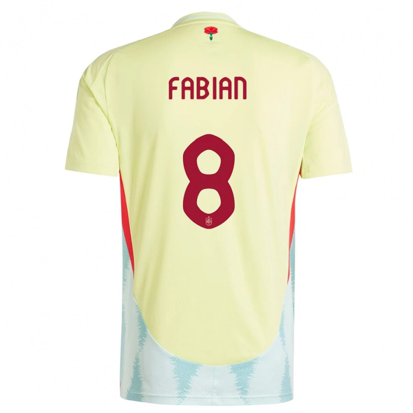 Danxen Kinder Spanien Fabián Ruiz #8 Gelb Auswärtstrikot Trikot 24-26 T-Shirt