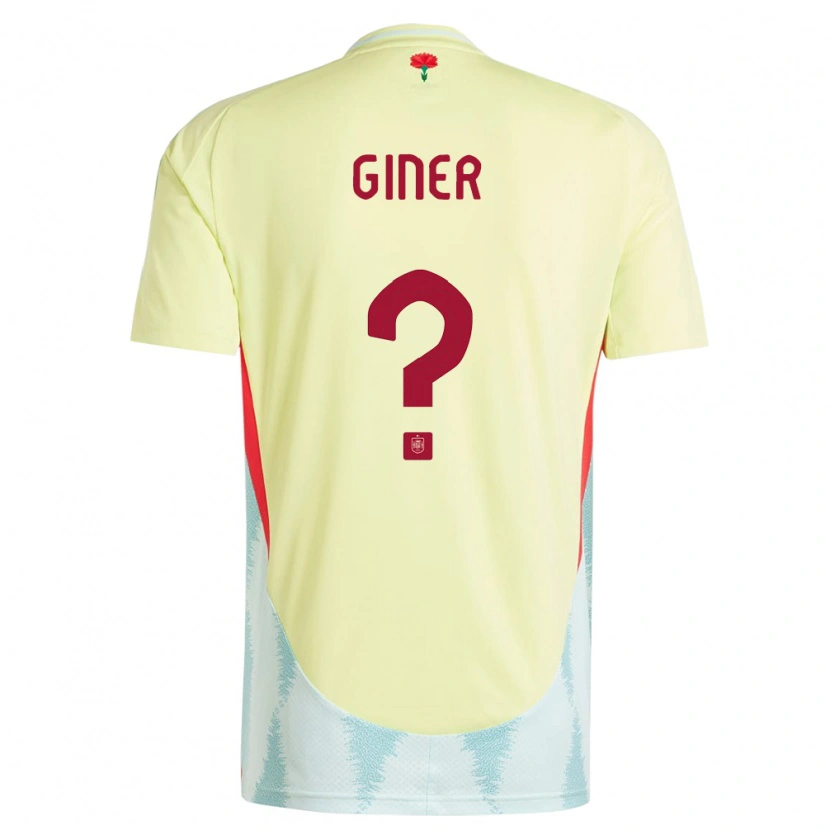 Danxen Kinder Spanien Hugo Giner #0 Gelb Auswärtstrikot Trikot 24-26 T-Shirt