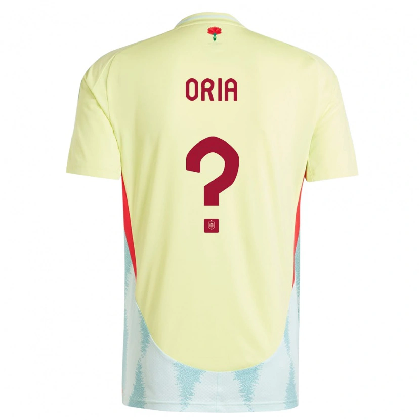 Danxen Kinder Spanien Pablo Oria #0 Gelb Auswärtstrikot Trikot 24-26 T-Shirt