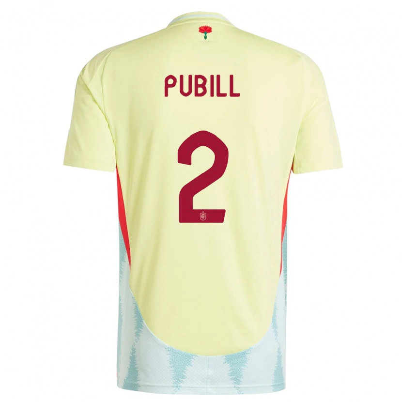 Danxen Kinder Spanien Marc Pubill #2 Gelb Auswärtstrikot Trikot 24-26 T-Shirt
