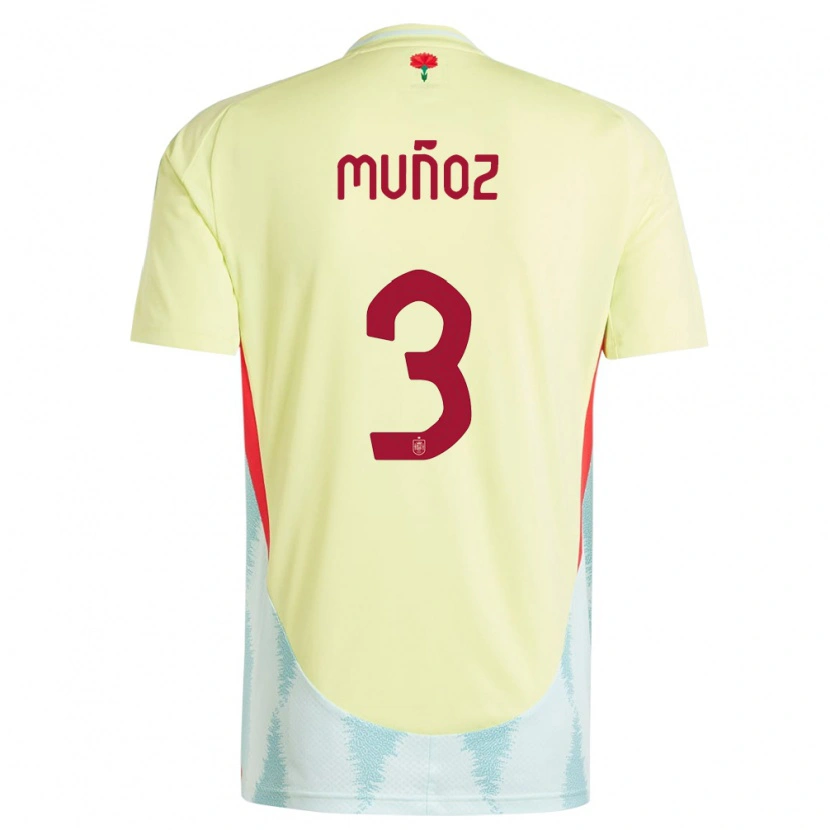 Danxen Kinder Spanien Dani Muñoz #3 Gelb Auswärtstrikot Trikot 24-26 T-Shirt