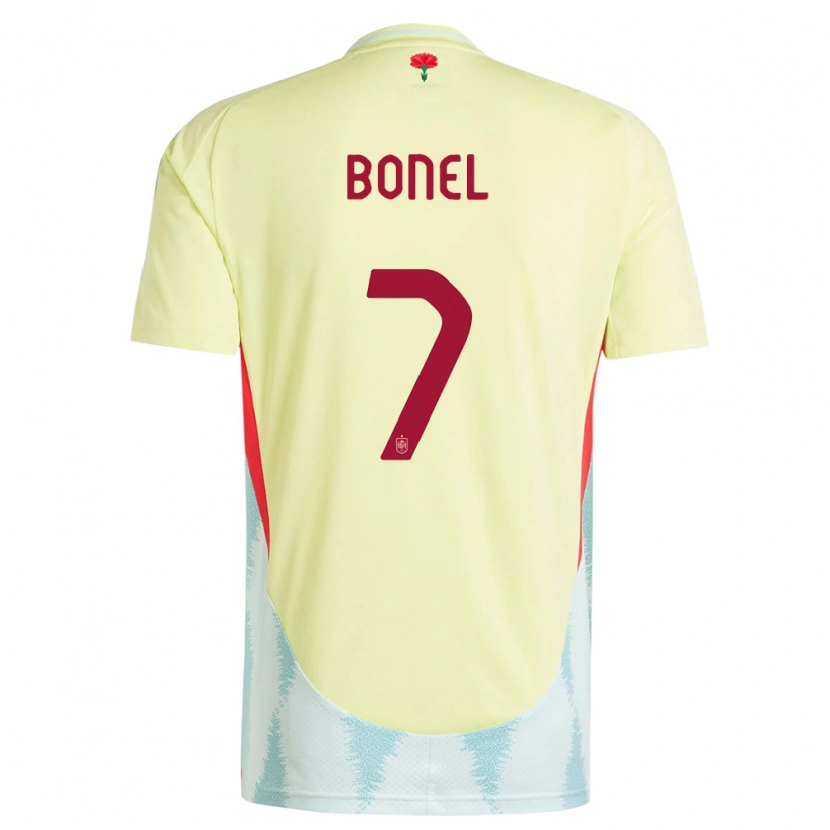 Danxen Kinder Spanien Asier Bonel #7 Gelb Auswärtstrikot Trikot 24-26 T-Shirt