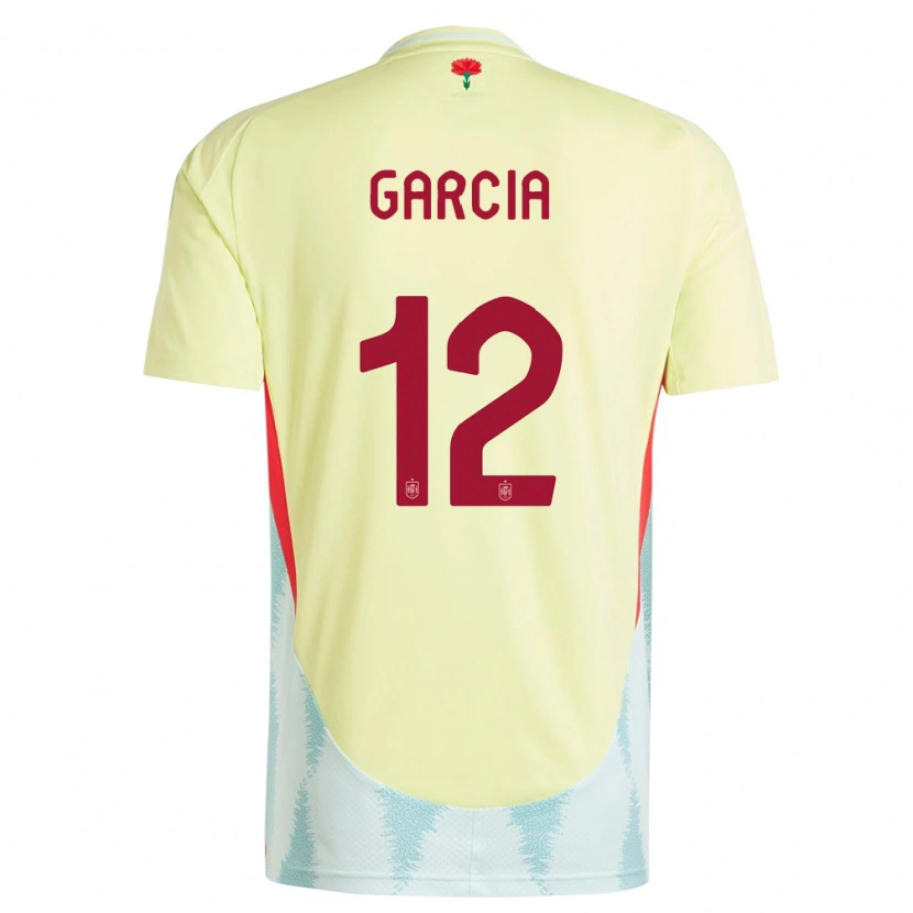 Danxen Kinder Spanien Pablo García #12 Gelb Auswärtstrikot Trikot 24-26 T-Shirt
