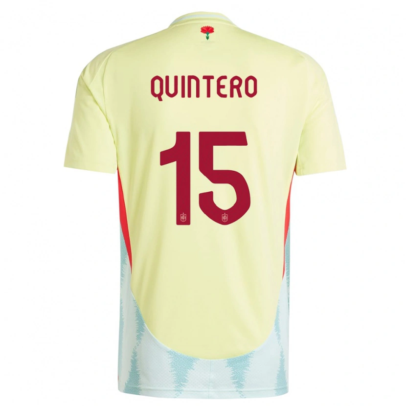 Danxen Kinder Spanien Iker Quintero #15 Gelb Auswärtstrikot Trikot 24-26 T-Shirt