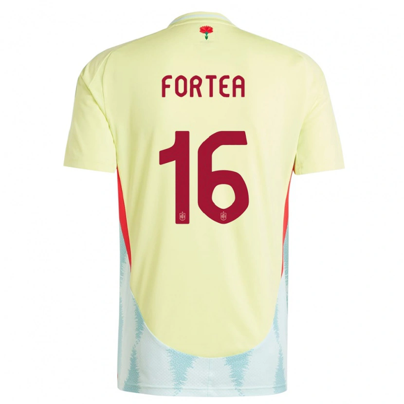 Danxen Kinder Spanien Jesús Fortea #16 Gelb Auswärtstrikot Trikot 24-26 T-Shirt