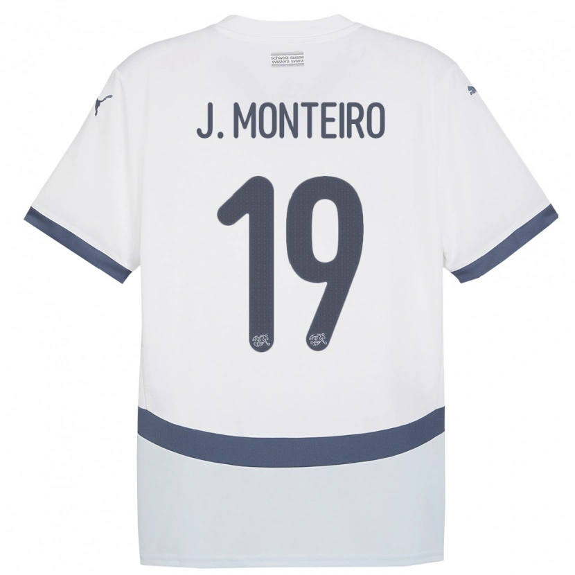 Danxen Kinder Schweiz Joël Monteiro #19 Weiß Auswärtstrikot Trikot 24-26 T-Shirt
