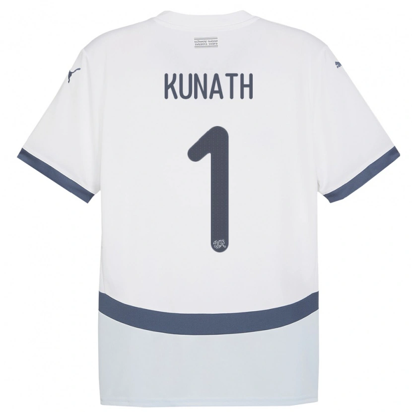 Danxen Kinder Schweiz Lucas Kunath #1 Weiß Auswärtstrikot Trikot 24-26 T-Shirt
