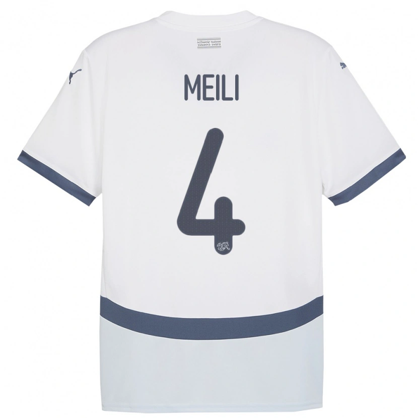 Danxen Kinder Schweiz Ezequiel Meili #4 Weiß Auswärtstrikot Trikot 24-26 T-Shirt